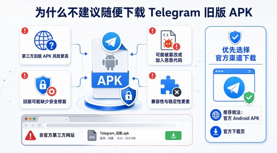 Telegram 老版本还能用吗?旧版 APK 下载风险与安全替代方法 配图 1