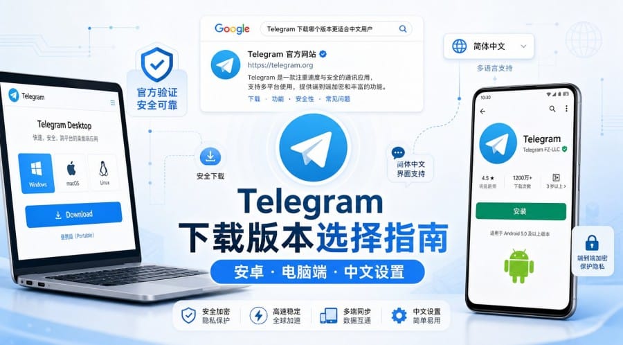 Telegram 下载哪个版本更适合中文用户?安卓、电脑端与中文设置建议