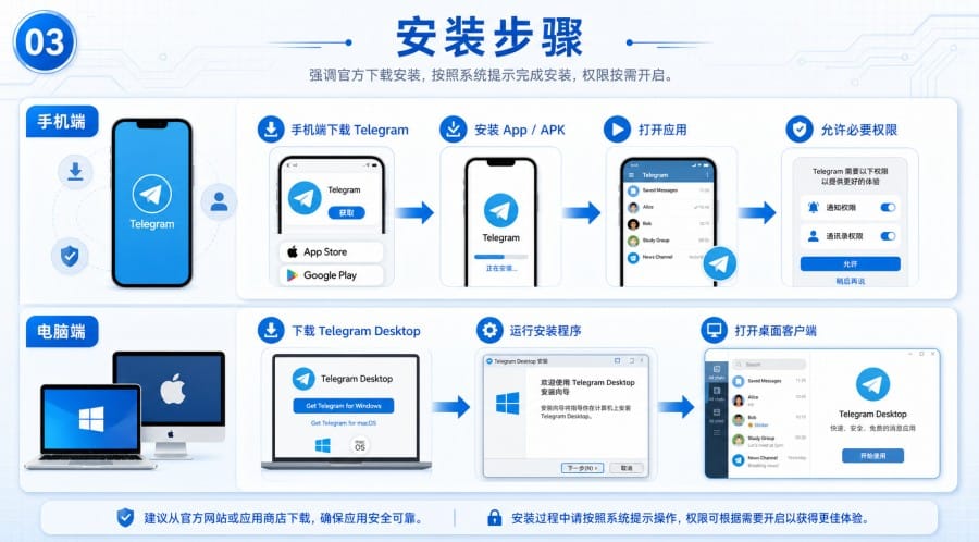 Telegram 下载与安装教程：官方入口、登录验证和隐私设置 第 3 张正文图