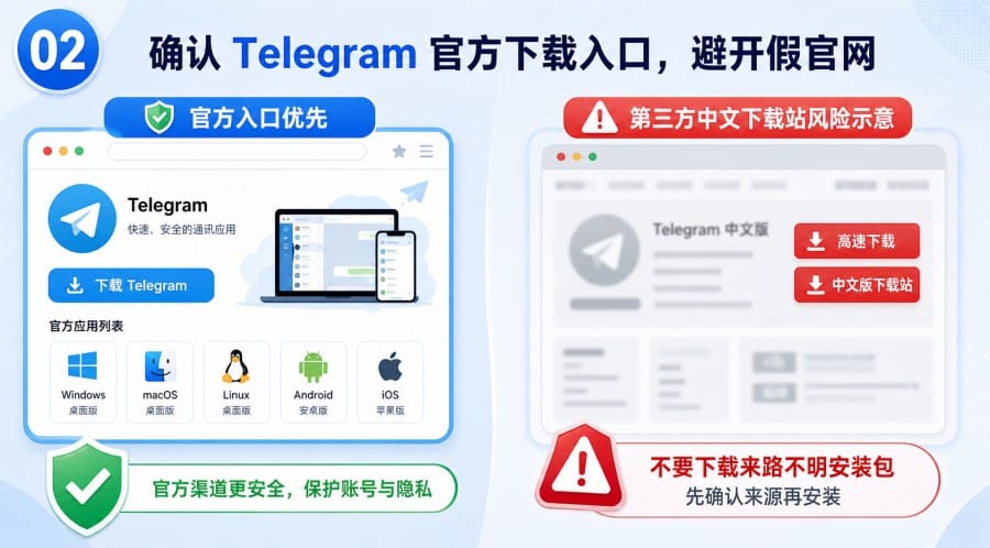 Telegram 电脑版下载前怎么选？Windows、Mac、Linux 版本和安全检查指南 - step 1