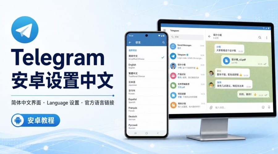 Telegram 安卓设置中文教程:切换简体中文与解决英文界面问题