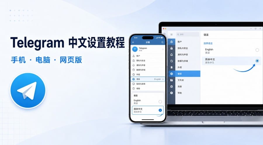 Telegram 下载后怎么设置中文？手机、电脑与网页版操作方法