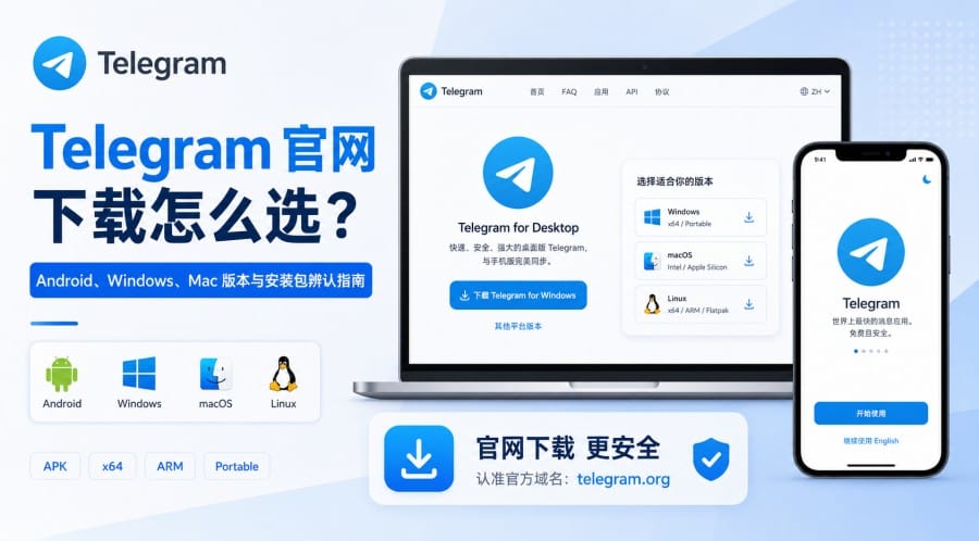 Telegram 官网下载怎么选？Android、Windows、Mac 版本与安装包辨认指南